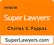Logo Recognizing Pappas Law's affiliation with Super Lawyer