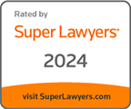 Logo Recognizing Pappas Law's affiliation with Super Lawyer 2024