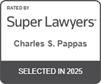 Logo Recognizing Pappas Law's affiliation with Super Lawyer 2025